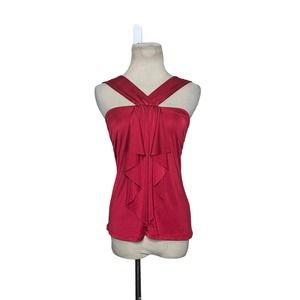 The Limited fuchsia sleeveless ruffled blouse size XS